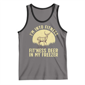 Hunting Tank Top I'm Into Fitness Fit'ness Deer In My Freezer Deer Hunter TS10 Deep Heather Black Print Your Wear