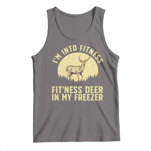 Hunting Tank Top I'm Into Fitness Fit'ness Deer In My Freezer Deer Hunter TS10 Deep Heather Print Your Wear