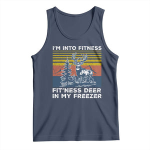 Hunting Tank Top I'm Into Fitness Fit'ness Deer In My Freezer Gift for Hunter TS10 Navy Print Your Wear