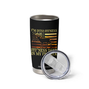 Hunting Tumbler Cup I'm Into Fitness Fit'ness Deer In My Freezer American Flag TS10 Print Your Wear