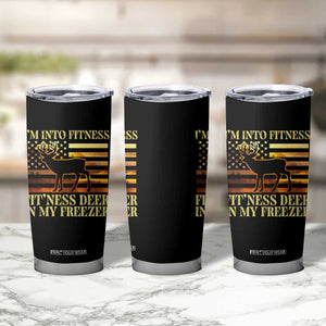 Hunting Tumbler Cup I'm Into Fitness Fit'ness Deer In My Freezer American Flag TS10 Print Your Wear