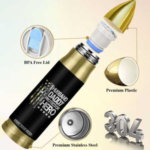 Husband Daddy Protector Hero Bullet Tumbler Dad Guns Fathers Day Camo American Flag TS10 Print Your Wear
