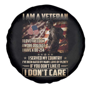I Am A Veteran I Served My Country If You Don't Like It I Don't Care Spare Tire Cover TS11 Print Your Wear