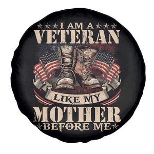 I Am A Veteran Like My Mother Before Me Spare Tire Cover Vintage American Flag TS11 Print Your Wear