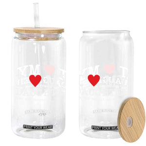 I Love My Daughter Glass Can Funny Mom Dad Gift From Daughter Classic Logo TS10 Black Print Your Wear