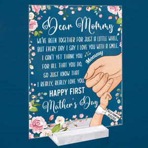 Personalized I Love You With A Smile First Mothers Day Acrylic Plaque Happy 1st Mothers Day CTM Custom - Printyourwear