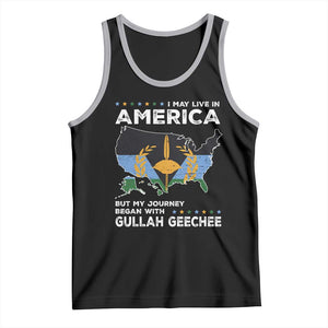 I May Live In America But My Journey Began With Gullah Geechee Tank Top Gullah Geechee Pride TS11 Black Athletic Heather Print Your Wear