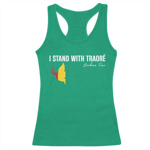 I Stand With Traoré Racerback Tank Top Burkina Faso Peace Dove TS02 Irish Green Print Your Wear