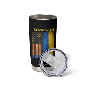 I Stand With Ukraine Tumbler Cup Ukrainian American Flag TS02 Print Your Wear