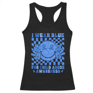 I Wear Blue For Child Abuse Awareness Month Racerback Tank Top TS11 Black Print Your Wear