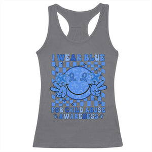 I Wear Blue For Child Abuse Awareness Month Racerback Tank Top TS11 Charcoal Print Your Wear