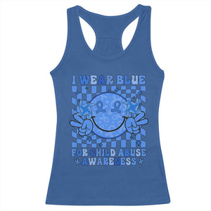 I Wear Blue For Child Abuse Awareness Month Racerback Tank Top TS11 Royal Blue Print Your Wear