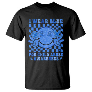 I Wear Blue For Child Abuse Awareness Month T Shirt TS11 Black Print Your Wear