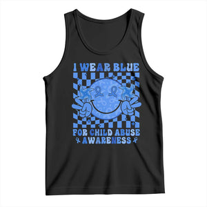 I Wear Blue For Child Abuse Awareness Month Tank Top TS11 Black Print Your Wear