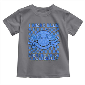 I Wear Blue For Child Abuse Awareness Month Toddler T Shirt TS11 Charcoal Print Your Wear