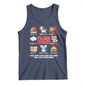I Will Read Books On A Boat & Everywhere Reading Gifts Tank Top TS10 Navy Print Your Wear