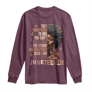 I'm The Storm Black Women Long Sleeve Shirt Juneteenth Black History Melanin TS10 Maroon Print Your Wear