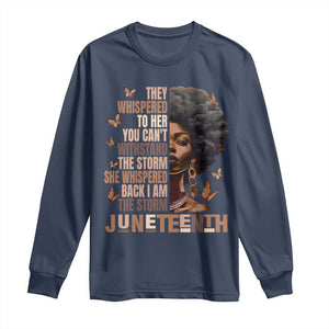 I'm The Storm Black Women Long Sleeve Shirt Juneteenth Black History Melanin TS10 Navy Print Your Wear