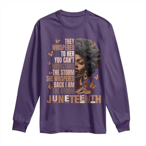 I'm The Storm Black Women Long Sleeve Shirt Juneteenth Black History Melanin TS10 Purple Print Your Wear
