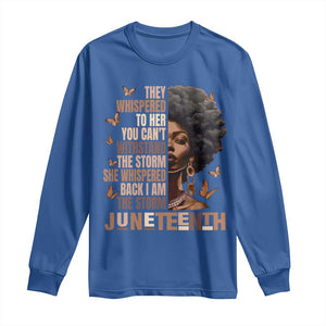 I'm The Storm Black Women Long Sleeve Shirt Juneteenth Black History Melanin TS10 Royal Blue Print Your Wear