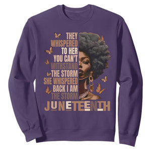 I'm The Storm Black Women Sweatshirt Juneteenth Black History Melanin TS10 Purple Print Your Wear