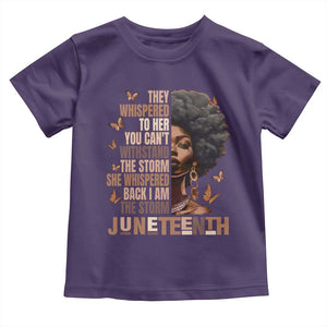 I'm The Storm Black Women Toddler T Shirt Juneteenth Black History Melanin TS10 Purple Print Your Wear