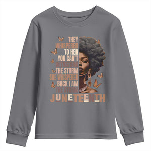 I'm The Storm Black Women Youth Sweatshirt Juneteenth Black History Melanin TS10 Charcoal Print Your Wear