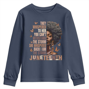 I'm The Storm Black Women Youth Sweatshirt Juneteenth Black History Melanin TS10 Navy Print Your Wear