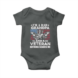 Im a Dad Grandpa and Veteran Baby Onesie Fearless Patriotic Military Family TS02 Dark Heather Print Your Wear