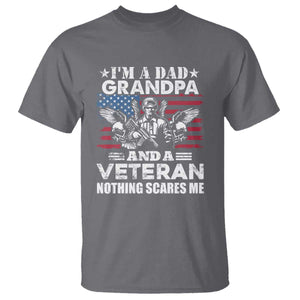 Im a Dad Grandpa and Veteran T Shirt Fearless Patriotic Military Family TS02 Charcoal Print Your Wear
