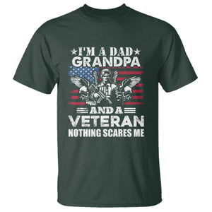 Im a Dad Grandpa and Veteran T Shirt Fearless Patriotic Military Family TS02 Dark Forest Green Print Your Wear