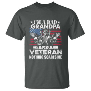 Im a Dad Grandpa and Veteran T Shirt Fearless Patriotic Military Family TS02 Dark Heather Print Your Wear