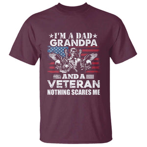Im a Dad Grandpa and Veteran T Shirt Fearless Patriotic Military Family TS02 Maroon Print Your Wear