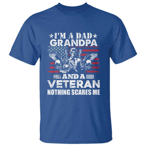 Im a Dad Grandpa and Veteran T Shirt Fearless Patriotic Military Family TS02 Royal Blue Print Your Wear