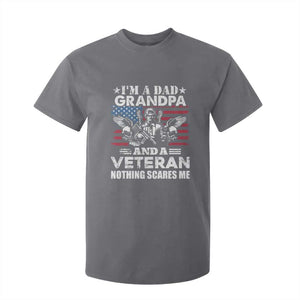 Im a Dad Grandpa and Veteran T Shirt For Kid Fearless Patriotic Military Family TS02 Charcoal Print Your Wear