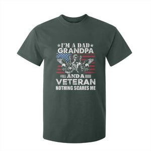 Im a Dad Grandpa and Veteran T Shirt For Kid Fearless Patriotic Military Family TS02 Dark Forest Green Print Your Wear