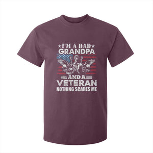 Im a Dad Grandpa and Veteran T Shirt For Kid Fearless Patriotic Military Family TS02 Maroon Print Your Wear