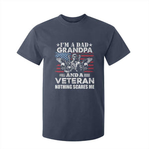 Im a Dad Grandpa and Veteran T Shirt For Kid Fearless Patriotic Military Family TS02 Navy Print Your Wear