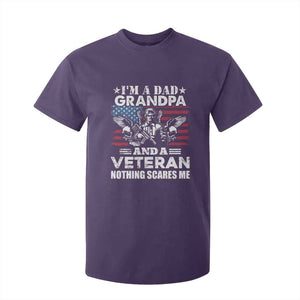 Im a Dad Grandpa and Veteran T Shirt For Kid Fearless Patriotic Military Family TS02 Purple Print Your Wear