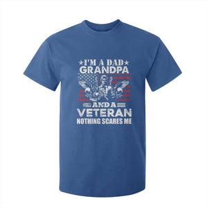 Im a Dad Grandpa and Veteran T Shirt For Kid Fearless Patriotic Military Family TS02 Royal Blue Print Your Wear