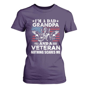 Im a Dad Grandpa and Veteran T Shirt For Women Fearless Patriotic Military Family TS02 Purple Print Your Wear