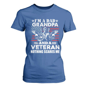 Im a Dad Grandpa and Veteran T Shirt For Women Fearless Patriotic Military Family TS02 Royal Blue Print Your Wear
