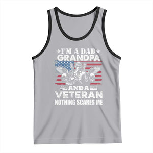 Im a Dad Grandpa and Veteran Tank Top Fearless Patriotic Military Family TS02 Athletic Heather Black Print Your Wear