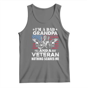 Im a Dad Grandpa and Veteran Tank Top Fearless Patriotic Military Family TS02 Black Heather Print Your Wear