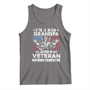 Im a Dad Grandpa and Veteran Tank Top Fearless Patriotic Military Family TS02 Deep Heather Print Your Wear