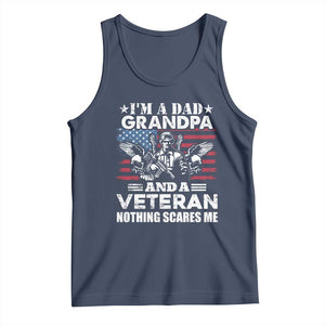 Im a Dad Grandpa and Veteran Tank Top Fearless Patriotic Military Family TS02 Navy Print Your Wear