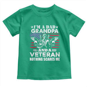 Im a Dad Grandpa and Veteran Toddler T Shirt Fearless Patriotic Military Family TS02 Irish Green Print Your Wear
