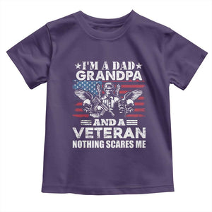 Im a Dad Grandpa and Veteran Toddler T Shirt Fearless Patriotic Military Family TS02 Purple Print Your Wear