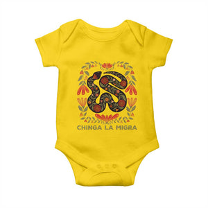 Immigrant Rights Baby Onesie Chinga La Migra TS10 Daisy Print Your Wear