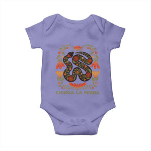 Immigrant Rights Baby Onesie Chinga La Migra TS10 Violet Print Your Wear
